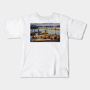 Sea Lions Sunning At Pier 39 Kids T-Shirt